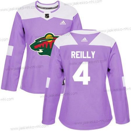 Adidas Naisten Minnesota Wild #4 Mike Reilly Violetti Aito Taistelee syöpää vastaan Ommeltu NHL Paita