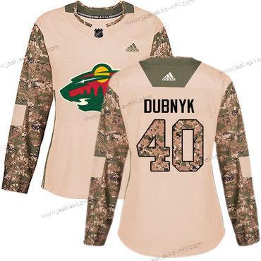 Adidas Naisten Minnesota Wild #40 Devan Dubnyk Maastokuvio Aito 2017 Veterans Day Ommeltu NHL Paita