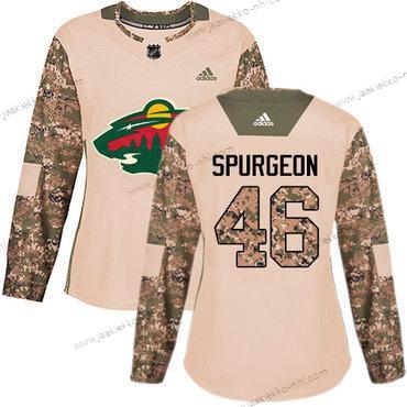 Adidas Naisten Minnesota Wild #46 Jared Spurgeon Maastokuvio Aito 2017 Veterans Day Ommeltu NHL Paita