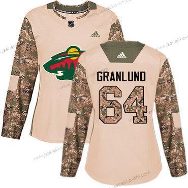 Adidas Naisten Minnesota Wild #64 Mikael Granlund Maastokuvio Aito 2017 Veterans Day Ommeltu NHL Paita