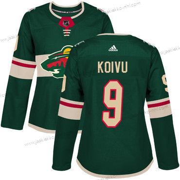 Adidas Naisten Minnesota Wild #9 Mikko Koivu Vihreä Kotiottelupaita Aito Ommeltu NHL Paita