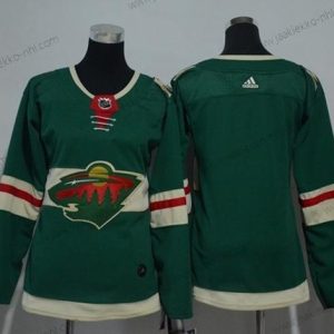 Adidas Naisten Minnesota Wild Tyhjä Vihreä Kotiottelupaita Aito Ommeltu NHL Paita