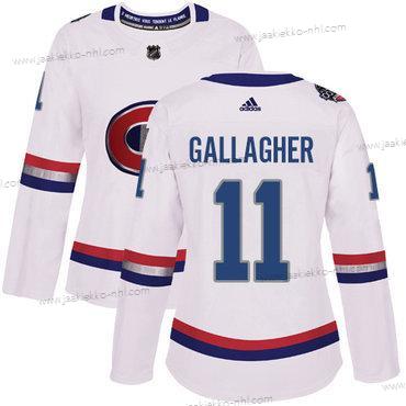 Adidas Naisten Montreal Canadiens #11 Brendan Gallagher Valkoinen Aito 1917-2017 100th Klassinen Ommeltu NHL Paita