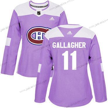 Adidas Naisten Montreal Canadiens #11 Brendan Gallagher Violetti Aito Taistelee syöpää vastaan Ommeltu NHL Paita