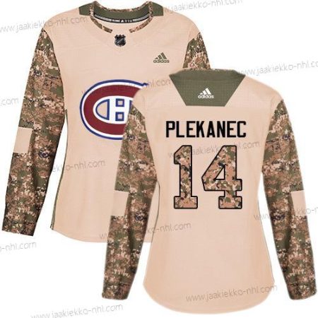 Adidas Naisten Montreal Canadiens #14 Tomas Plekanec Maastokuvio Aito 2017 Veterans Day Ommeltu NHL Paita