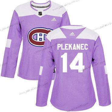 Adidas Naisten Montreal Canadiens #14 Tomas Plekanec Violetti Aito Taistelee syöpää vastaan Ommeltu NHL Paita