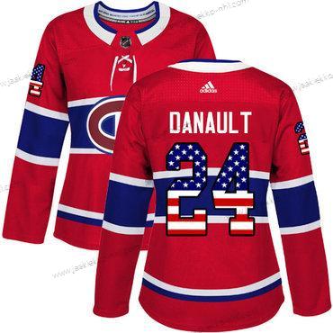 Adidas Naisten Montreal Canadiens #24 Phillip Danault Punainen Kotiottelupaita Aito USA Flag Ommeltu NHL Paita