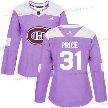 Adidas Naisten Montreal Canadiens #31 Carey Price Violetti Aito Taistelee syöpää vastaan Ommeltu NHL Paita