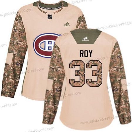 Adidas Naisten Montreal Canadiens #33 Patrick Roy Maastokuvio Aito 2017 Veterans Day Ommeltu NHL Paita