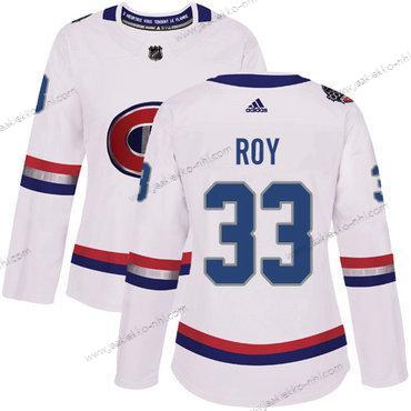 Adidas Naisten Montreal Canadiens #33 Patrick Roy Valkoinen Aito 1917-2017 100th Klassinen Ommeltu NHL Paita