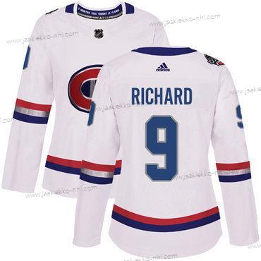 Adidas Naisten Montreal Canadiens #9 Maurice Richard Valkoinen Aito 1917-2017 100th Klassinen Ommeltu NHL Paita