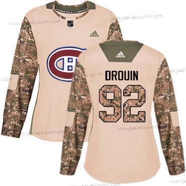 Adidas Naisten Montreal Canadiens #92 Jonathan Drouin Maastokuvio Aito 2017 Veterans Day Ommeltu NHL Paita