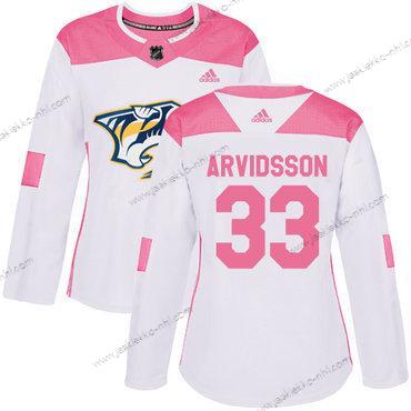 Adidas Naisten Nashville Predators #33 Viktor Arvidsson Valkoinen Pinkki Aito Ommeltu NHL Paita