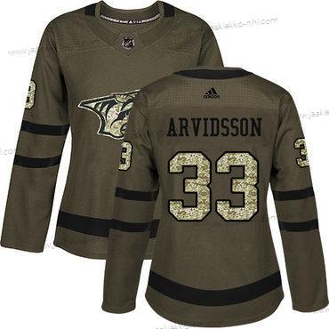 Adidas Naisten Nashville Predators #33 Viktor Arvidsson Vihreä Salute to Service Ommeltu NHL Paita