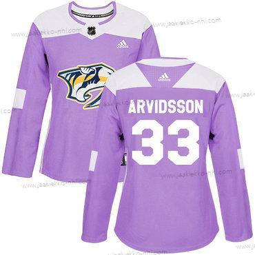 Adidas Naisten Nashville Predators #33 Viktor Arvidsson Violetti Aito Taistelee syöpää vastaan Ommeltu NHL Paita