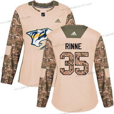 Adidas Naisten Nashville Predators #35 Pekka Rinne Maastokuvio Aito 2017 Veterans Day Ommeltu NHL Paita