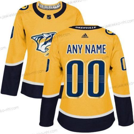 Adidas Naisten Nashville Predators Mukautettu Aito Kulta Kotiottelupaita NHL Paita