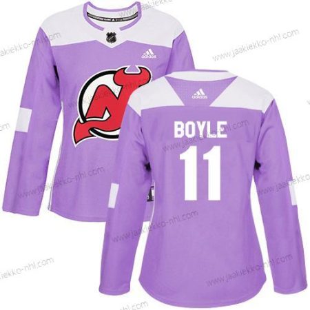 Adidas Naisten New Jersey Devils #11 Brian Boyle Violetti Aito Taistelee syöpää vastaan Ommeltu NHL Paita