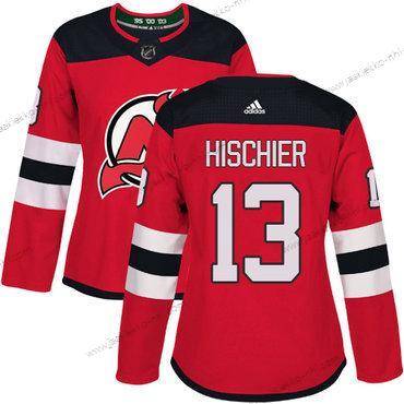 Adidas Naisten New Jersey Devils #13 Nico Hischier Punainen Kotiottelupaita Aito Ommeltu NHL Paita