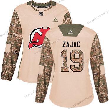 Adidas Naisten New Jersey Devils #19 Travis Zajac Maastokuvio Aito 2017 Veterans Day Ommeltu NHL Paita