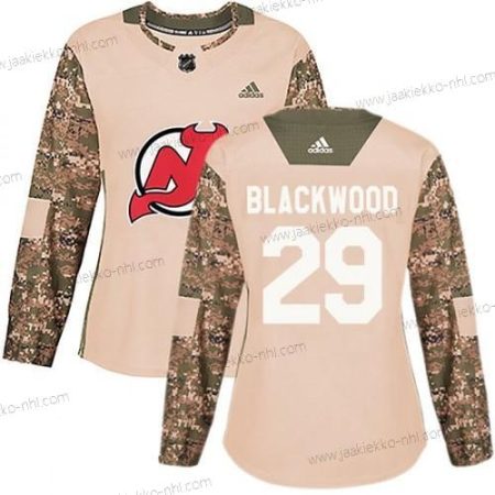 Adidas Naisten New Jersey Devils #29 Mackenzie Mustawood Aito Mackenzie Wood Maastokuvio Veterans Day Harjoitus Paita