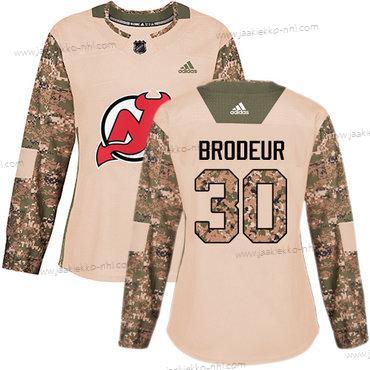 Adidas Naisten New Jersey Devils #30 Martin Brodeur Maastokuvio Aito 2017 Veterans Day Ommeltu NHL Paita