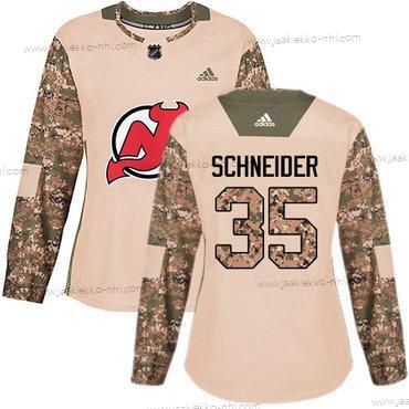 Adidas Naisten New Jersey Devils #35 Cory Schneider Maastokuvio Aito 2017 Veterans Day Ommeltu NHL Paita