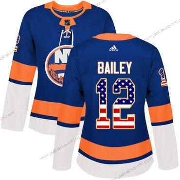 Adidas Naisten New York Islanders #12 Josh Bailey Royal Sininen Kotiottelupaita Aito USA Flag Ommeltu NHL Paita