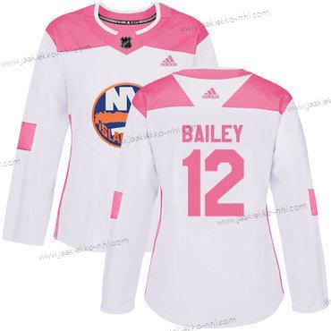 Adidas Naisten New York Islanders #12 Josh Bailey Valkoinen Pinkki Aito Ommeltu NHL Paita