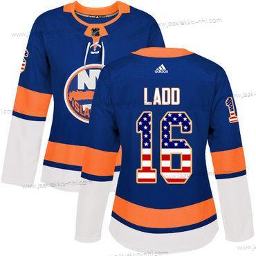 Adidas Naisten New York Islanders #16 Andrew Ladd Royal Sininen Kotiottelupaita Aito USA Flag Ommeltu NHL Paita