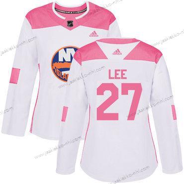 Adidas Naisten New York Islanders #27 Anders Lee Valkoinen Pinkki Aito Ommeltu NHL Paita