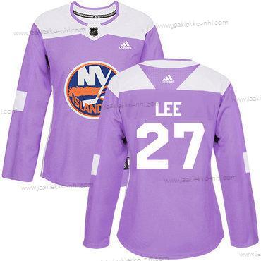 Adidas Naisten New York Islanders #27 Anders Lee Violetti Aito Taistelee syöpää vastaan Ommeltu NHL Paita