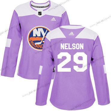 Adidas Naisten New York Islanders #29 Brock Nelson Violetti Aito Taistelee syöpää vastaan Ommeltu NHL Paita