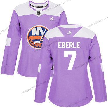 Adidas Naisten New York Islanders #7 Jordan Eberle Violetti Aito Taistelee syöpää vastaan Ommeltu NHL Paita