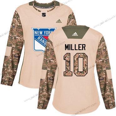 Adidas Naisten New York Rangers #10 J.T. Miller Maastokuvio Aito 2017 Veterans Day Ommeltu NHL Paita