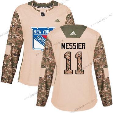 Adidas Naisten New York Rangers #11 Mark Messier Maastokuvio Aito 2017 Veterans Day Ommeltu NHL Paita