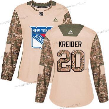 Adidas Naisten New York Rangers #20 Chris Kreider Maastokuvio Aito 2017 Veterans Day Ommeltu NHL Paita