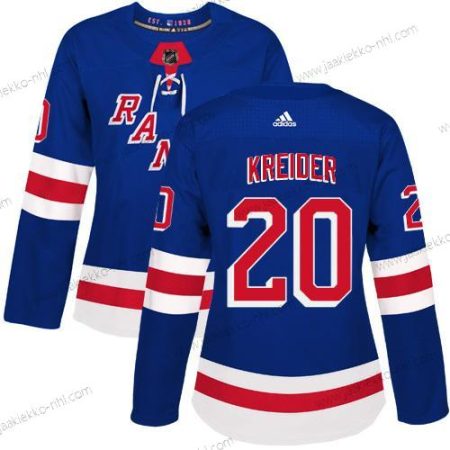 Adidas Naisten New York Rangers #20 Chris Kreider Royal Sininen Kotiottelupaita Aito Ommeltu NHL Paita