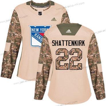 Adidas Naisten New York Rangers #22 Kevin Shattenkirk Maastokuvio Aito 2017 Veterans Day Ommeltu NHL Paita