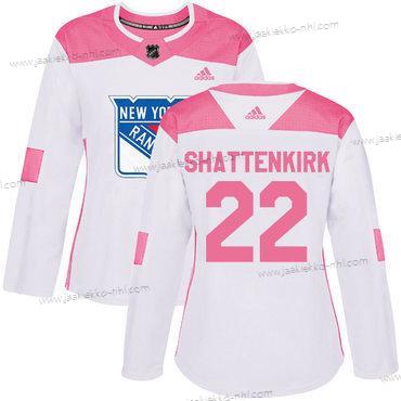 Adidas Naisten New York Rangers #22 Kevin Shattenkirk Valkoinen Pinkki Aito Ommeltu NHL Paita