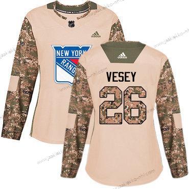 Adidas Naisten New York Rangers #26 Jimmy Vesey Maastokuvio Aito 2017 Veterans Day Ommeltu NHL Paita