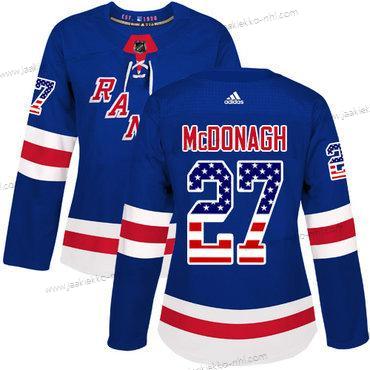 Adidas Naisten New York Rangers #27 Ryan Mcdonagh Royal Sininen Kotiottelupaita Aito USA Flag Ommeltu NHL Paita