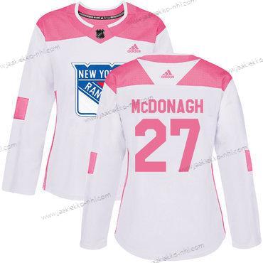 Adidas Naisten New York Rangers #27 Ryan Mcdonagh Valkoinen Pinkki Aito Ommeltu NHL Paita