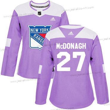 Adidas Naisten New York Rangers #27 Ryan Mcdonagh Violetti Aito Taistelee syöpää vastaan Ommeltu NHL Paita