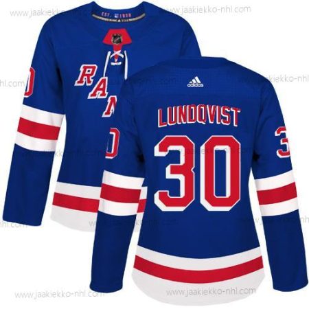 Adidas Naisten New York Rangers #30 Henrik Lundqvist Royal Sininen Kotiottelupaita Aito Ommeltu NHL Paita