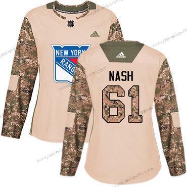 Adidas Naisten New York Rangers #61 Rick Nash Maastokuvio Aito 2017 Veterans Day Ommeltu NHL Paita