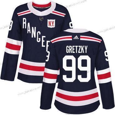 Adidas Naisten New York Rangers #99 Wayne Gretzky Laivastonsininen Sininen Aito 2018 Talvi Klassinen Ommeltu NHL Paita