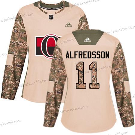 Adidas Naisten Ottawa Senators #11 Daniel Alfredsson Maastokuvio Aito 2017 Veterans Day Ommeltu NHL Paita