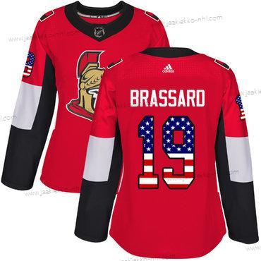 Adidas Naisten Ottawa Senators #19 Derick Brassard Punainen Kotiottelupaita Aito USA Flag Ommeltu NHL Paita