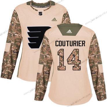 Adidas Naisten Philadelphia Flyers #14 Sean Couturier Maastokuvio Aito 2017 Veterans Day Ommeltu NHL Paita